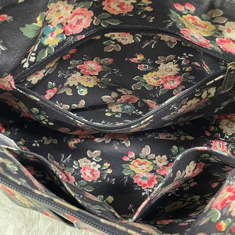 Cath Kidston Floral Crossbody Bag PVC Coated Cotton Adjustable Strap Messenger‎